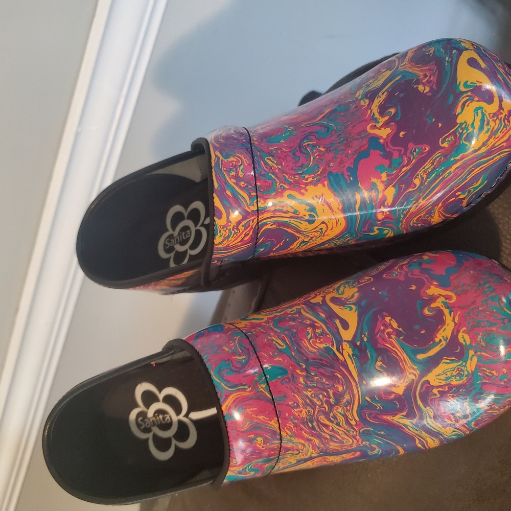 Sanita Purple and Pink Mules Vibrant Slip-On Comfort NWOT